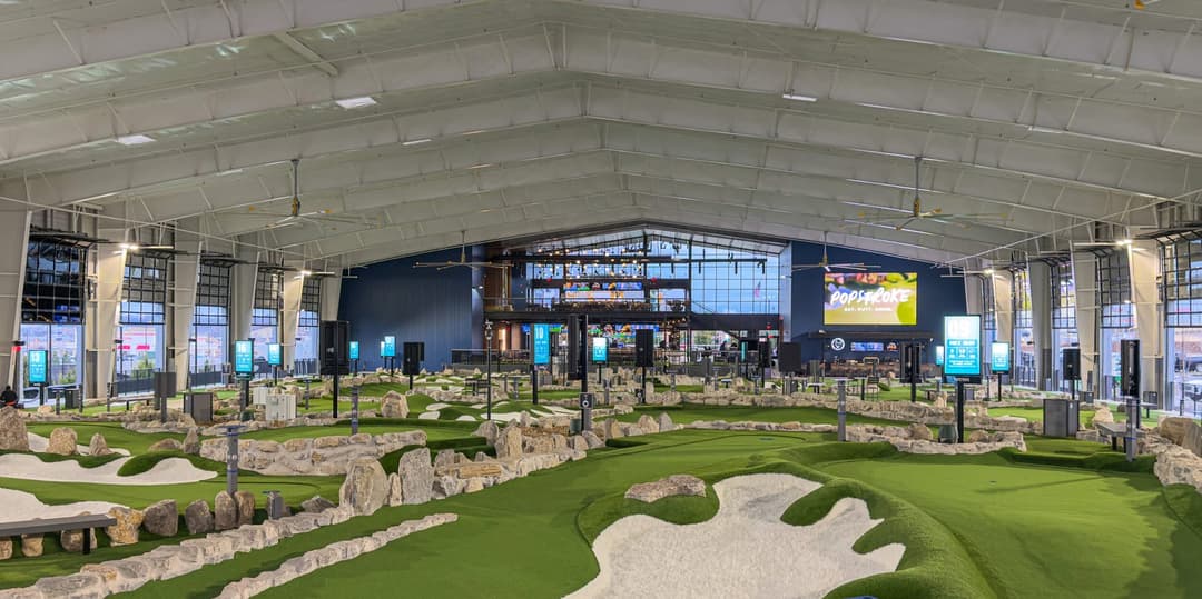 Inside the indoor course hall